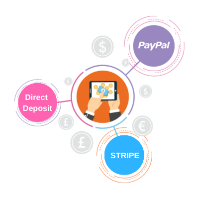 WE PAY YOU DIRECT THROUGH PAYPAL AND STRIPE